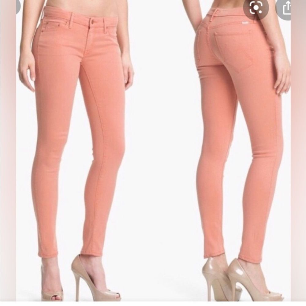 Mother Pants Womens Peach JeansβWomenβs Skinny The Looker Crop Pop Stretch 29